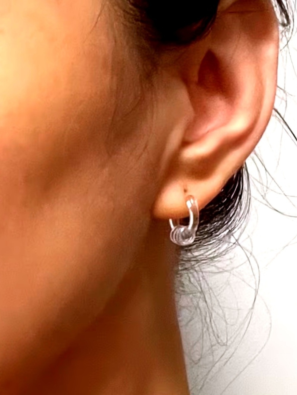 New -Stylish & Fashionable -Clear Huggie Earrings Set